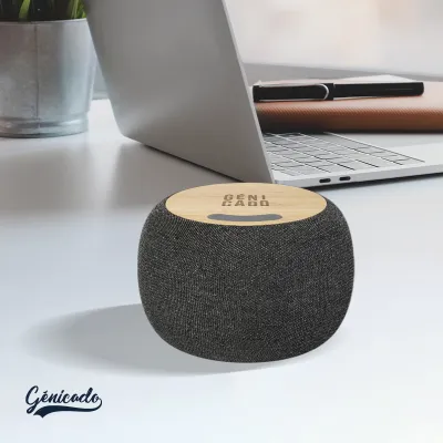 Enceinte Bluetooth® et tapis de charge sans fil bambou RPET