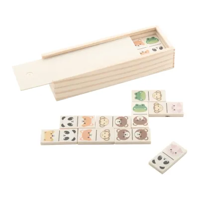 Jeu de domino animaux en bois