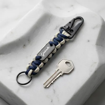 Porte-clés en RPET tressé avec crochet
