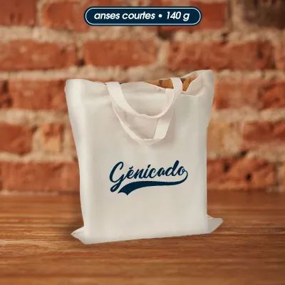 Tote bag anses courtes 140gr/m²