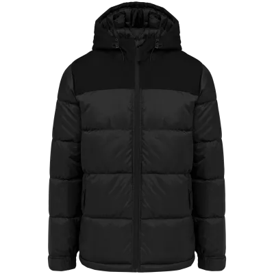 Parka matelassée à capuche bi-ton unisexe