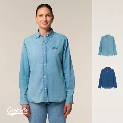 Chemise denim pour femme 100% coton