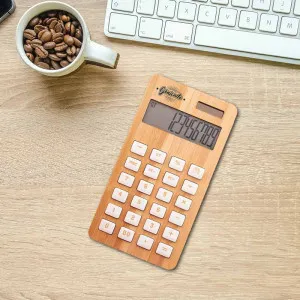 Calculatrice personnalisée en bambou à 12 chiffres