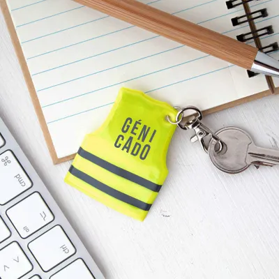 Porte-clés gilet jaune réfléchissant