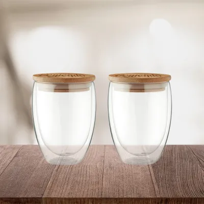 Lot de 2 verres à double paroi personnalisables 350 ml