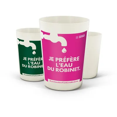 Gobelet recyclable personnalisé 22 cl fabriqué en France biosourcé
