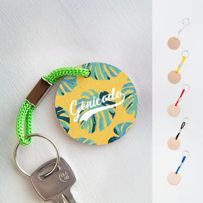 Porte-clés rond en bouleau made in Europe