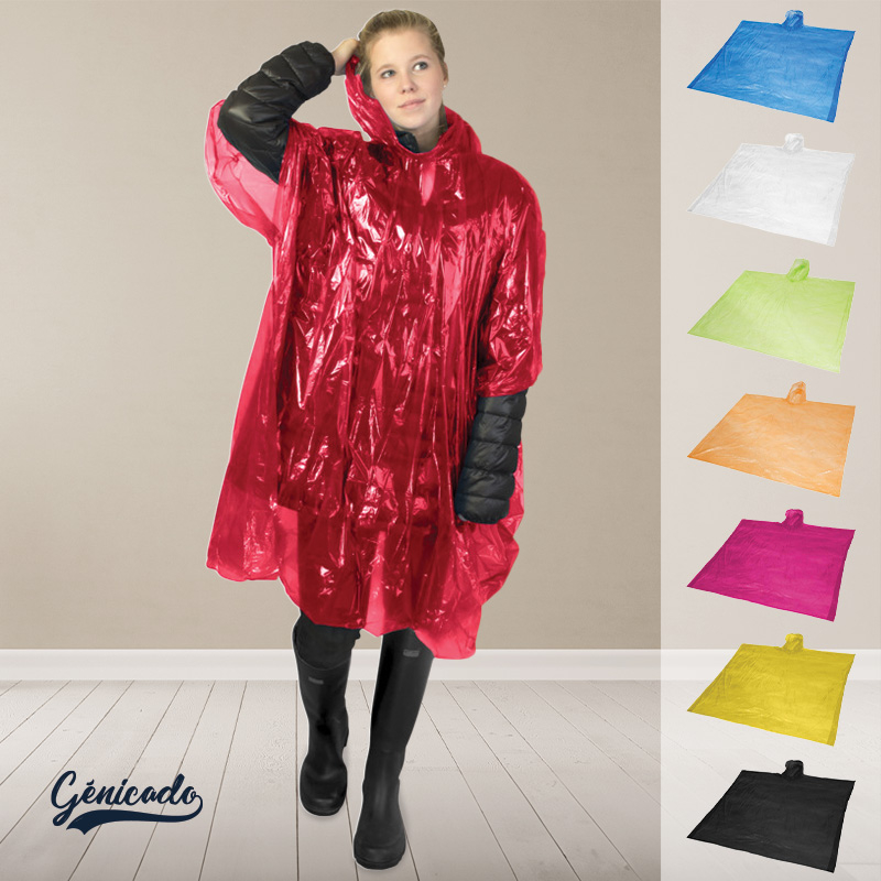 Poncho jetable sous pochette promotionnel