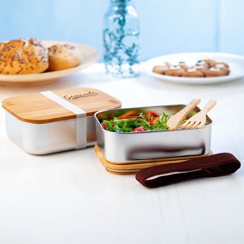Lunch box avec couverts en bambou