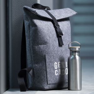 Sac à dos personnalisé gris feutre RPET