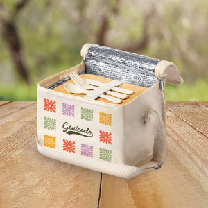 Sac isotherme coton et aluminium avec lunch box