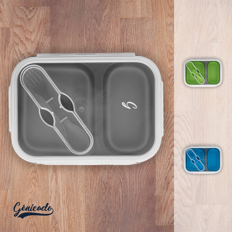 Lunch box rétractable double compartiment personnalisable