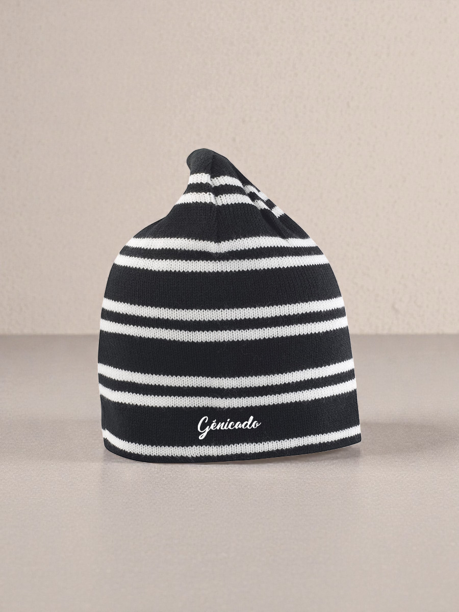 Bonnet rayé réversible unisexe