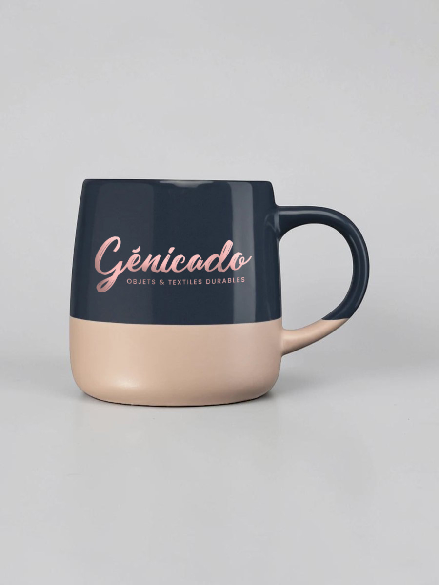 Mug Atlas, céramique, design à blocs de couleur - 445 ml