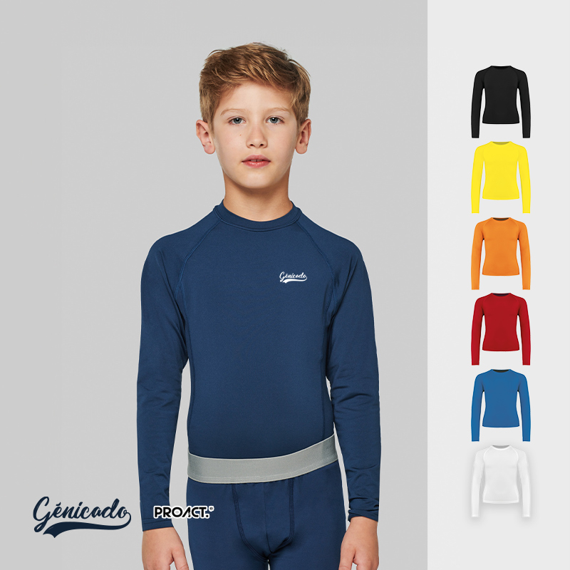 T-shirt double peau sport manches longues enfant personnalisable