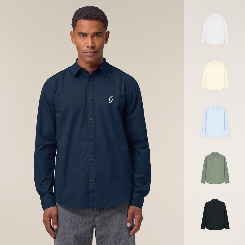 Chemise en popeline 100% coton pour homme