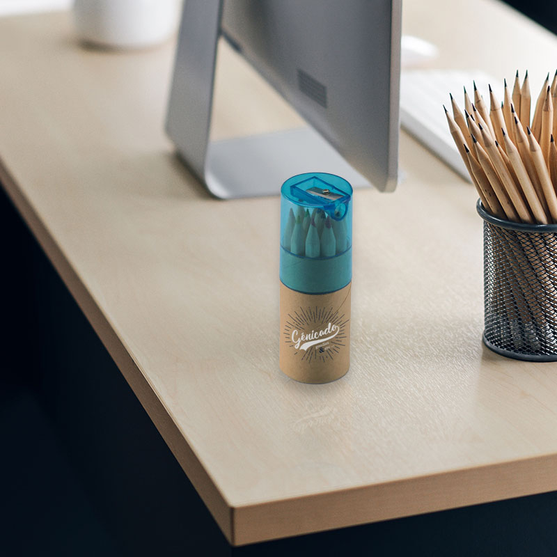 Tube avec 12 crayons de couleur pas cher