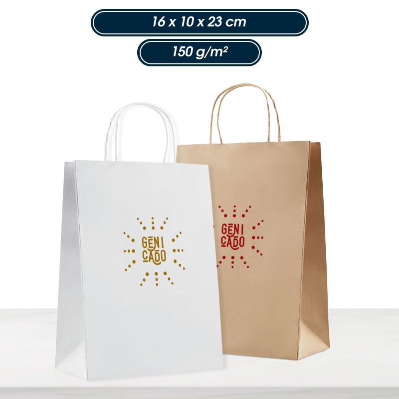 Sac kraft petit format poignées torsadées