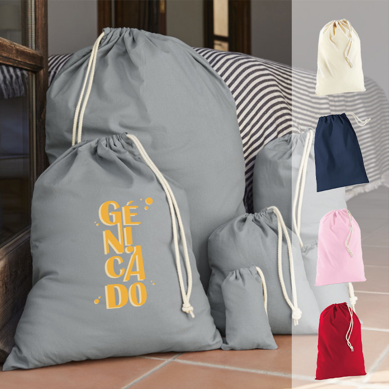 Pochon tissu coton avec cordelette