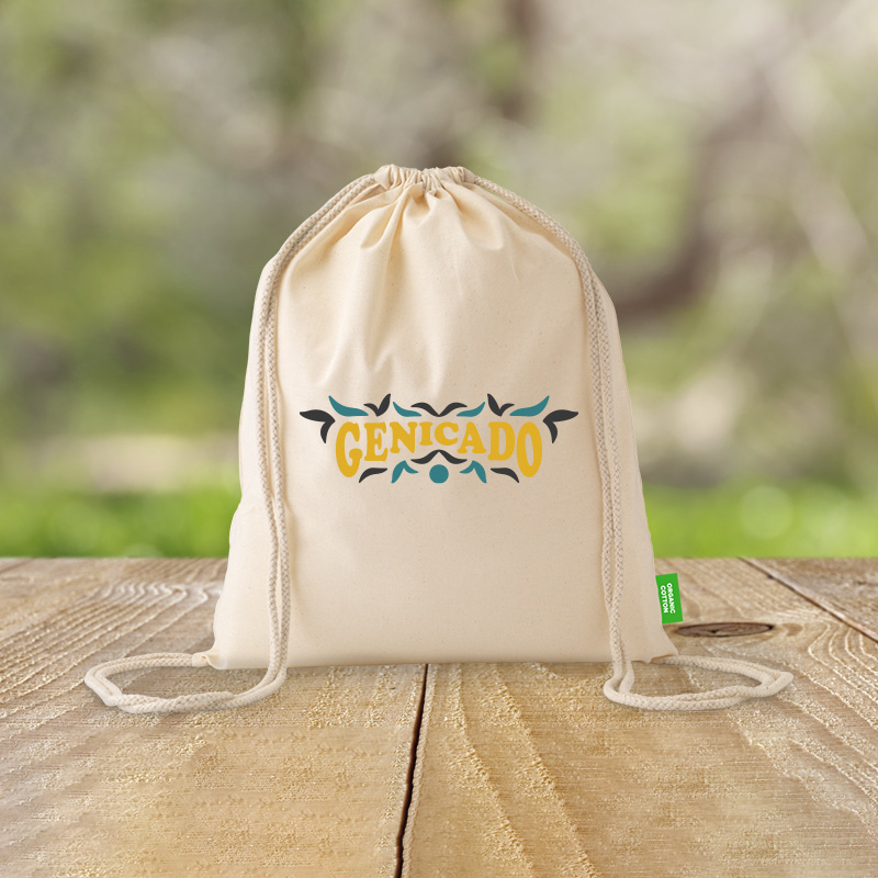 Sac cordon en coton organique 140 g/m²