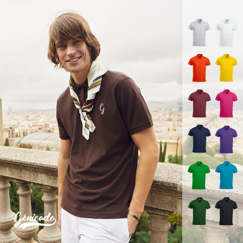 Polo homme manches courtes 25 coloris 200 g/m²