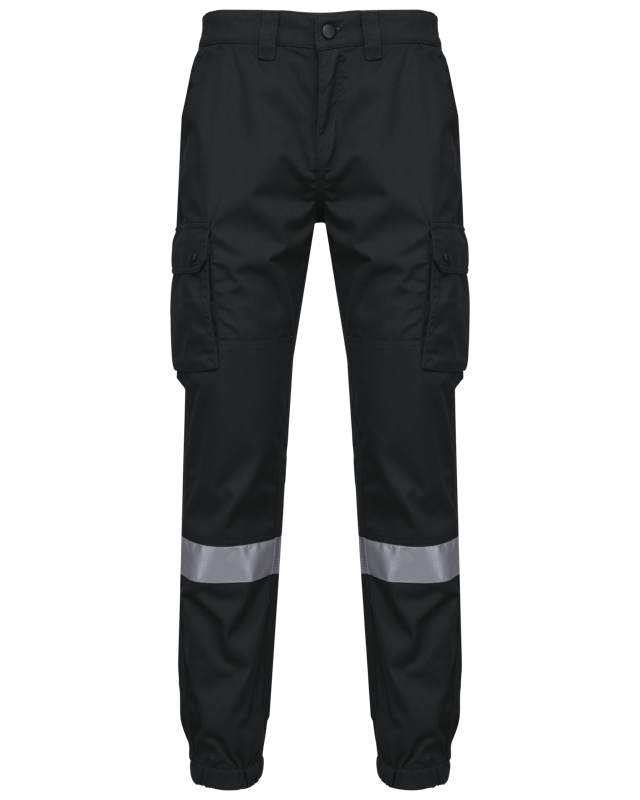 Pantalon cargo unisexe avec bas élastiqué et bande réfléchissante