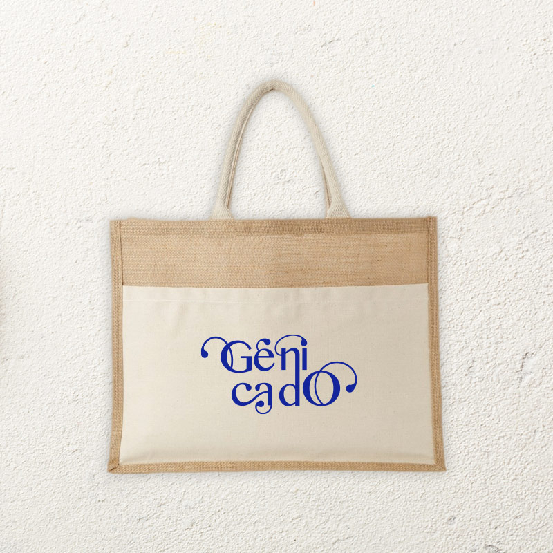 Sac en jute avec poche frontale coton