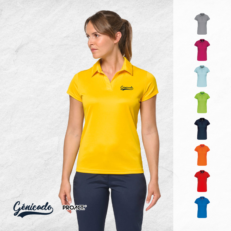 Polo sport manches courtes femme respirant