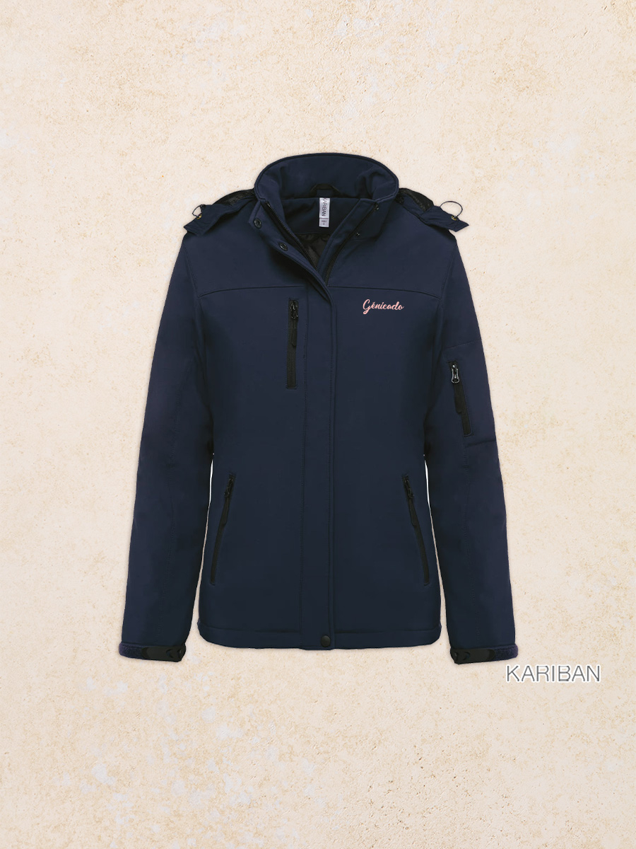 Veste softshell doublée capuche
