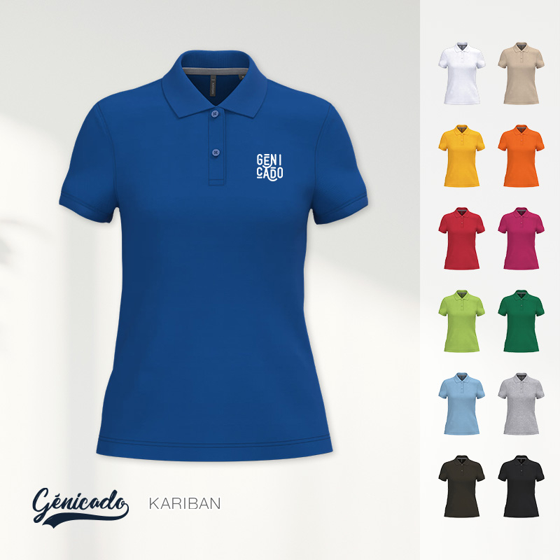 Polo femme manches courtes en coton 220 gr/m2