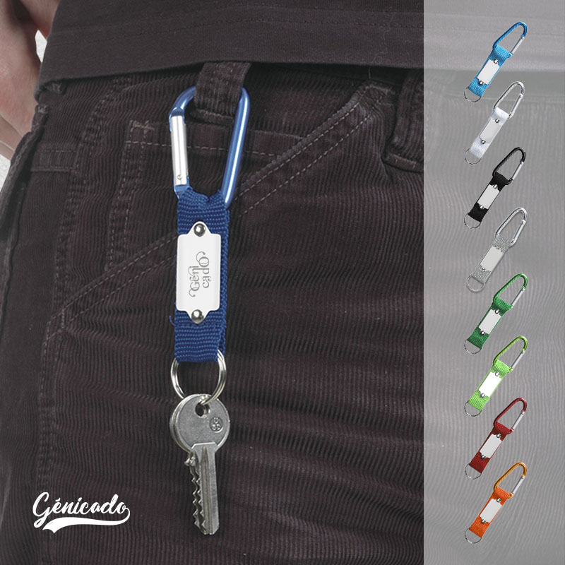 Porte-clé mousqueton en aluminium