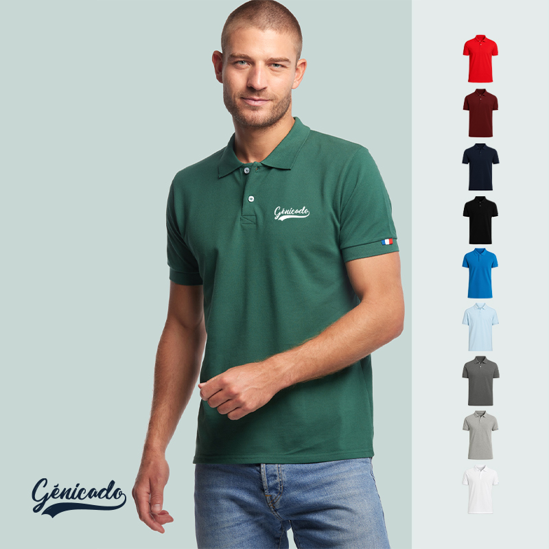 Polo homme manches courtes made in France
