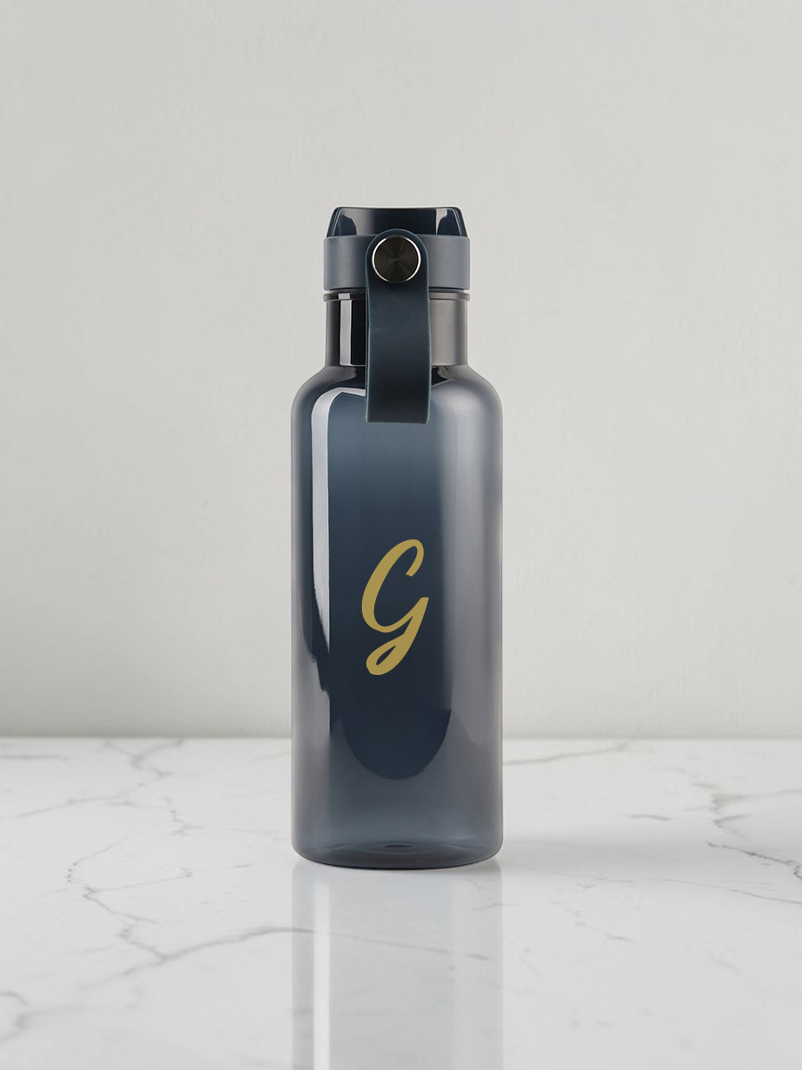 Bouteille 600ml RPET avec bouton poussoir