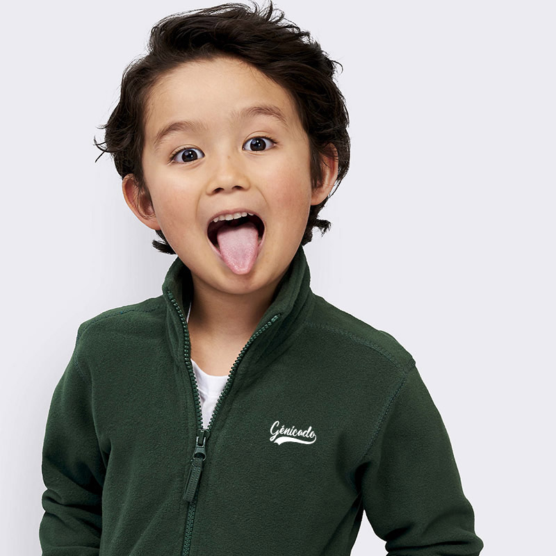Veste polaire personnalisée zippée enfant anti-boulochage