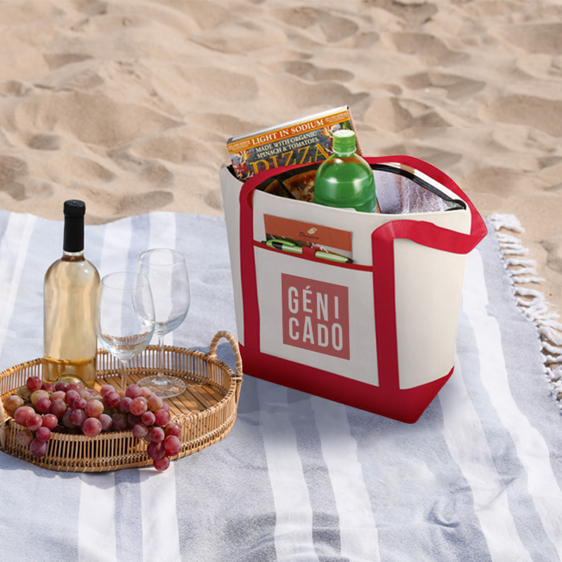 Sac de plage publicitaire isotherme anses longues