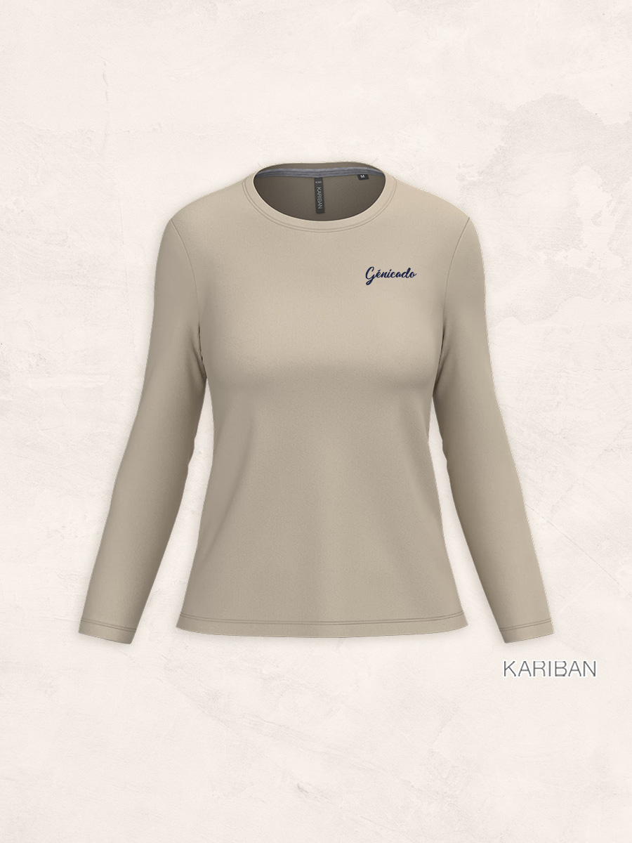 T-shirt col rond manches longues femme