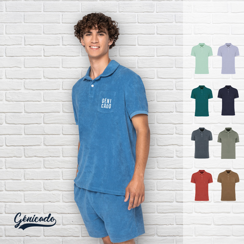 Polo en éponge coton bio homme