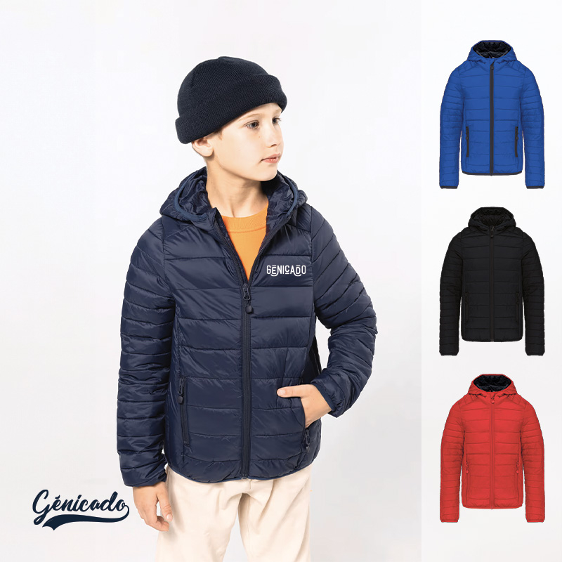 Doudoune enfant à capuche personnalisable