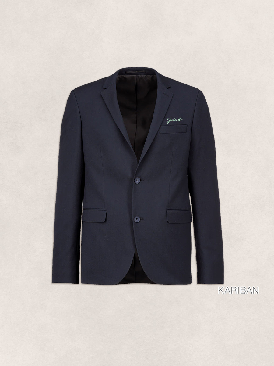 Veste de costume avec deux poches passepoilées