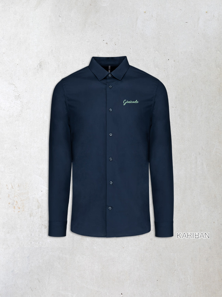 Chemise popeline manches longues homme