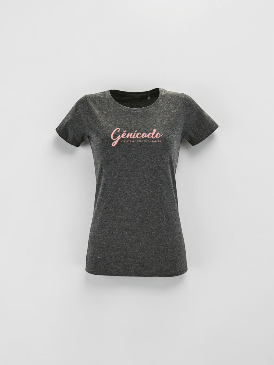 T-shirt femme ajusté à col rond et manches courtes