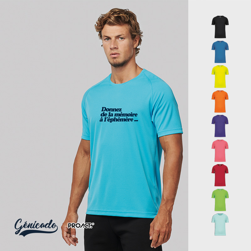 T-shirt sport manches courtes 100% polyester