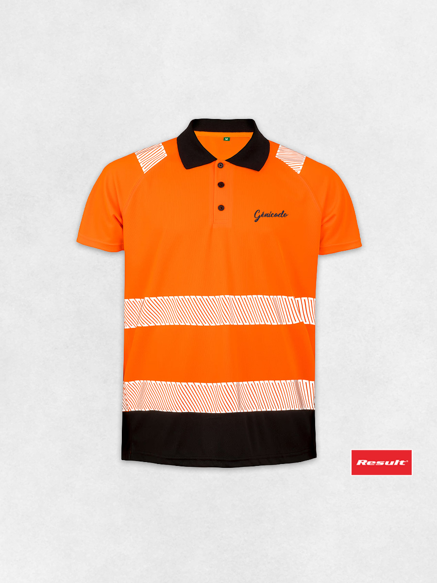 Polo publicitaire haute visibilité en PET recyclé