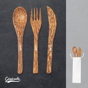 Set de couverts en noix de coco