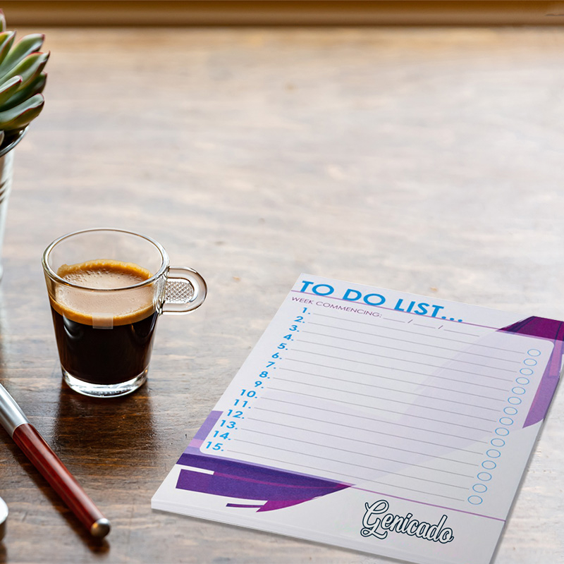 Bloc-notes to do list avec lignes