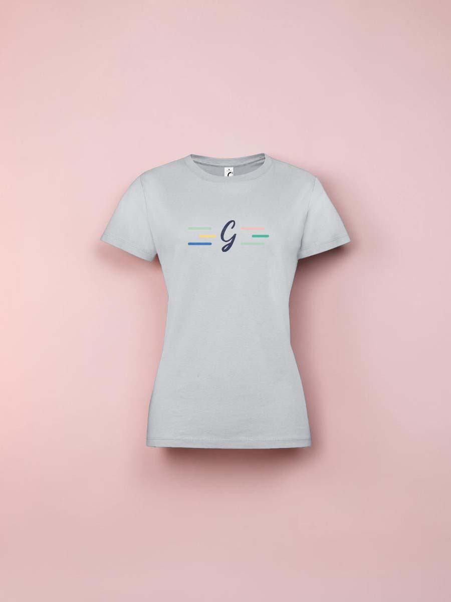 T-shirt femme en coton Ringspun, coupe cintrée à col rond