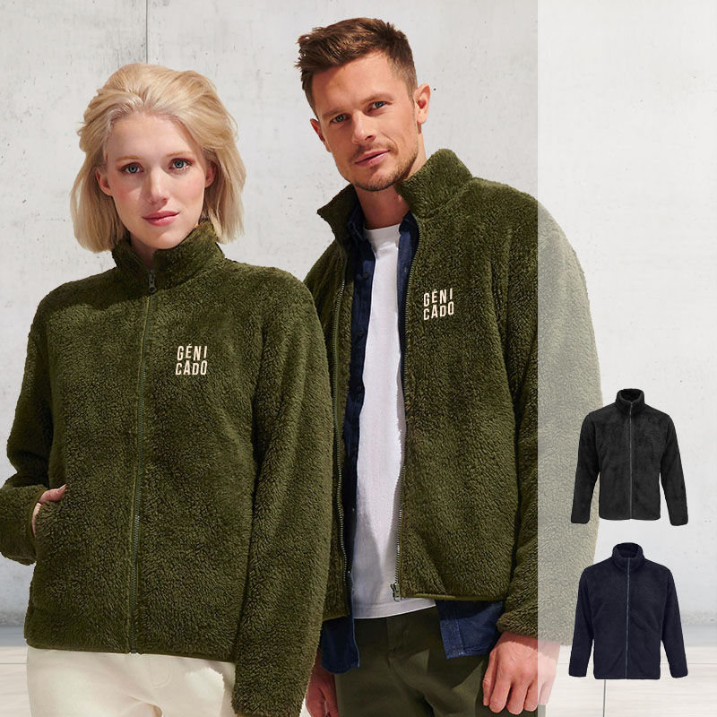 Polaire unisexe zippée 70% polyester recyclé